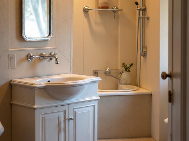 Quaint bathroom blending tradition with modern amenities in Galway.