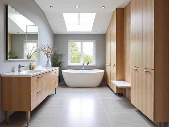 Spacious family bathroom with custom cabinetry in Kilkenny.