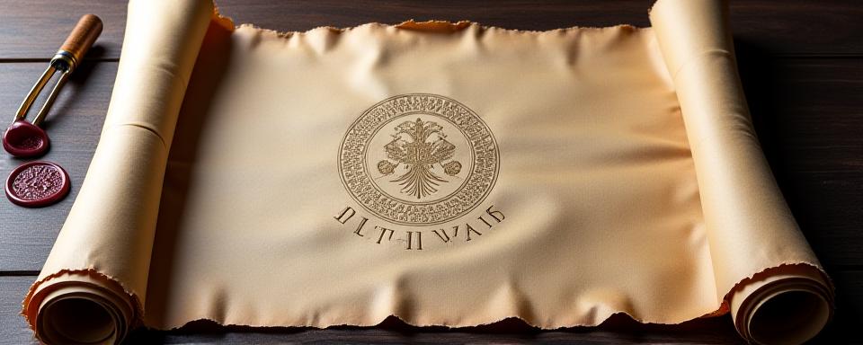 Law scroll with Mythic Wash logo embossed, symbolizing legal agreements.